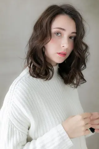 セミロング 阿部 雲母のヘアスタイル