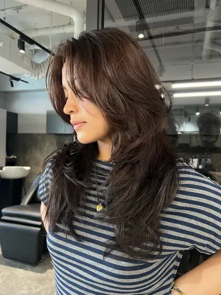 セミロング カラー 💖梅田レイヤー💖 副店長Tsubasaのヘアスタイル