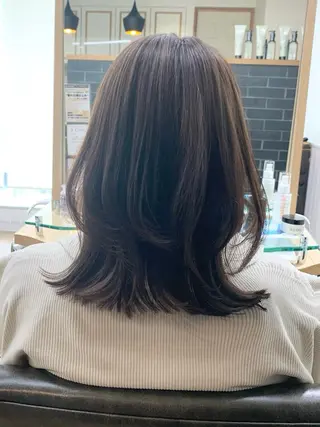ショート カラー パーマ ヘアアレンジ メンズ キッズ ネイル マツエク・マツパ 似合せレイヤー/ 柔らか透明感カラーのヘアスタイル