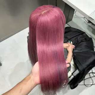 セミロング カラー 💫艶ハイトーン×髪 質改善💫リュウトのヘアスタイル