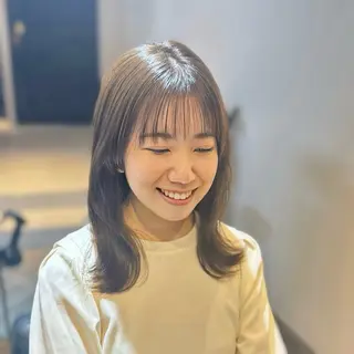 ミディアム カラー 前田 加奈子のヘアスタイル