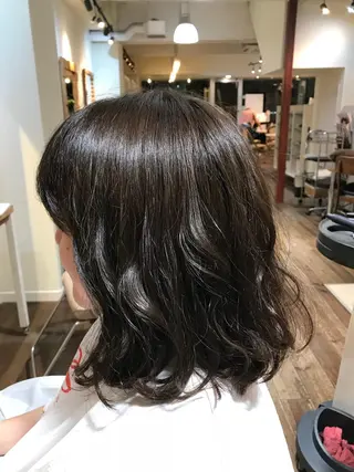 ミディアム カラー 小杉輝/ショート /艶カラー✨のヘアスタイル