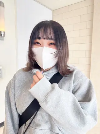 ミディアム フルガキ ハルカ天神美容室のヘアスタイル