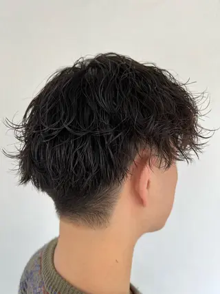 パーマ 【本陣】カット モデル/朝岡 慧のヘアスタイル