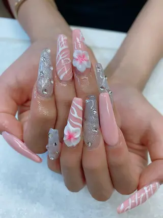 ロング JNA認定講師🌸 RIEのネイルデザイン