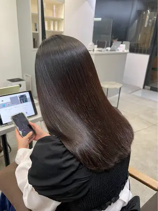 ロング パーマ 🍒モテ暖色カラー × うる艶✧ ゆなのヘアスタイル