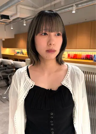 ミディアム カラー 似合わせ/ブリーチ /綾華のヘアスタイル