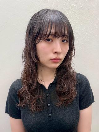 セミロング パーマ 似合わせカット/カラ ーケアパーマ/高倉のヘアスタイル