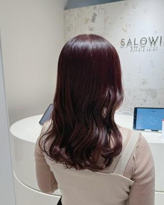 セミロング カラー MIHO |縮毛矯正 |透明感カラーのヘアスタイル