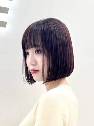 ショート カラー ヘアアレンジ 縮毛矯正🤍 ボブ/ HIKARIのヘアスタイル
