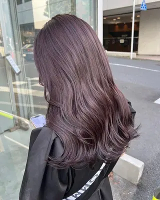カラー 🌸春の暗髪カラー 🌸透明感ヘアのヘアスタイル