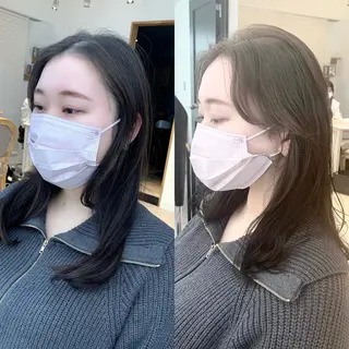 セミロング カラー パーマ ヘアアレンジ メンズ キッズ ネイル マツエク・マツパ アイブロウ 似合せレイヤー/ 柔らか透明感カラーのヘアスタイル