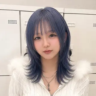 ミディアム ウルフカット×ハイ トーン職人🤍ゆうひのヘアスタイル