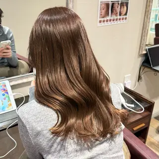 セミロング カラー 柔らかいbeige ¦韓国¦🩰マユ🩰のヘアスタイル