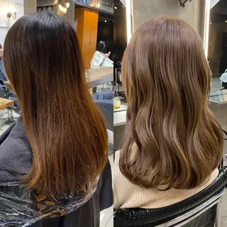 セミロング カラー 透明感カラー🌿 グレージュ🐺陽介のヘアスタイル