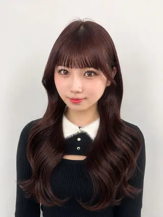 ロング カラー 盛れる顔周り✨韓国 レイヤーkanatoのヘアスタイル