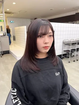 セミロング カラー パーマ ヘアアレンジ メンズ キッズ 上品＆韓国風 🥀海心🥀のヘアスタイル
