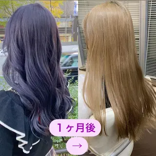 ロング カラー 色落ちまで可愛い🧚 心斎橋hikaruのヘアスタイル