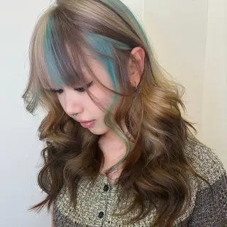 ロング naru♡/ブリーチ /デザインカラーのヘアスタイル