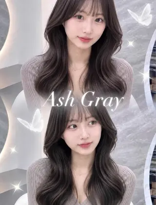 セミロング カラー ヘアアレンジ 🖤kana韓国ヘア 艶髪カラー特化🖤のヘアスタイル