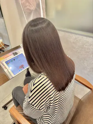 ミディアム 久保田康雅 辻堂 髪質改善×縮毛矯正のヘアスタイル