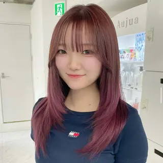 セミロング カラー 🔗透明感カラー🔗 エクステ✂️はるちかのヘアスタイル