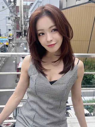 ミディアム カラー 渋谷レイヤーカット❌ 縮毛矯正専門/武田涼のヘアスタイル