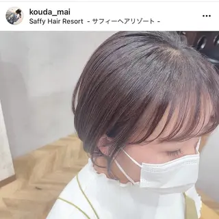 ショート カラー パーマ ヘアアレンジ メンズ キッズ ネイル マツエク・マツパ Saffyハリウッド トリートメント◎のヘアスタイル