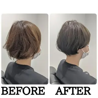 ショート カラー 心斎橋/難波ショート 白髪ぼかし 中尾のヘアスタイル