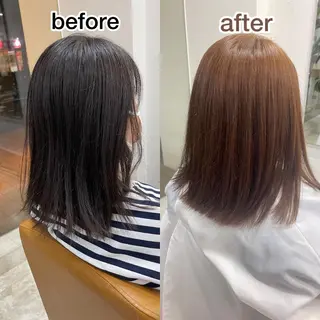 ミディアム カラー 西村 涼のヘアスタイル