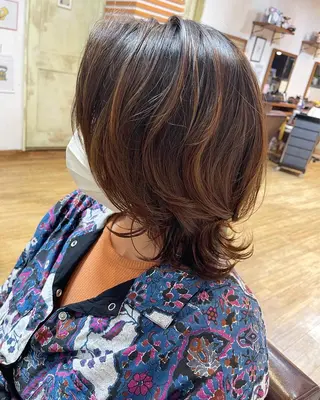 ミディアム パーマ 平田 たかしのヘアスタイル