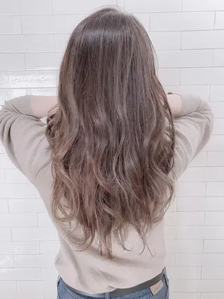 セミロング カラー パーマ ヘアアレンジ バレイヤージュ 藤沢 髪質改善 竹内ケンゴのヘアスタイル