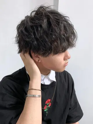 ショート カラー メンズ メンズ縮毛矯正 細谷碧海のヘアスタイル