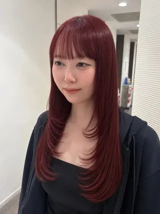 ミディアム カラー 暖色カラー/パラッと Bob/モエのヘアスタイル