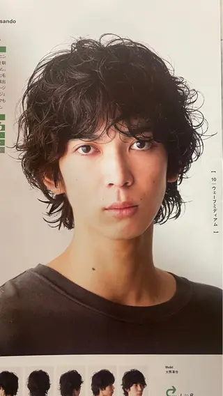ショート パーマ メンズ 浅岡 昭汰のヘアスタイル