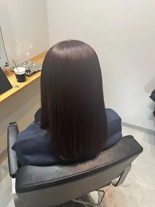ミディアム omaフクダ 縮毛矯正/艶髪カラーのヘアスタイル