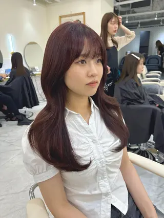 ロング カラー ヘアアレンジ 髪質改善×レイヤー 🫧松野力也のヘアスタイル