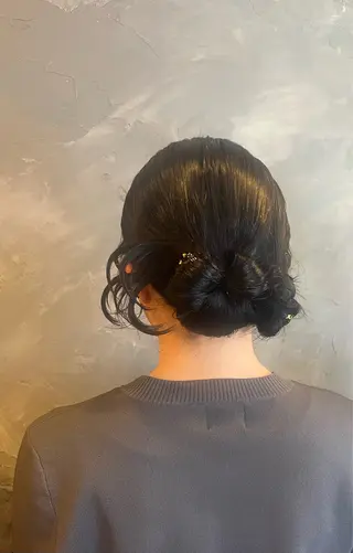 セミロング ヘアアレンジ echo 米田 まりゑのヘアスタイル
