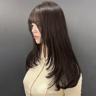 ロング カラー ヘアアレンジ 韓国ヘア/レイヤー/ 🩶ツブラ🩶のヘアスタイル