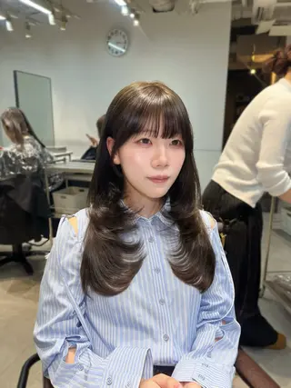 カラー ヘアアレンジ 似合わせ顔まわり カット💛森尾真由美のヘアスタイル