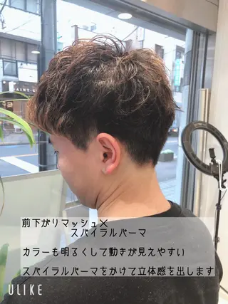 ショート カラー パーマ ヘアアレンジ メンズ メンズパーマ特化/ メッシュ/薫/店長のヘアスタイル