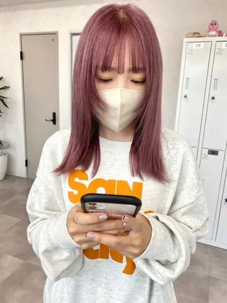 セミロング カラー 透明感×ダブルカラ ーHarusa🎀のヘアスタイル