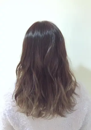 ロング カラー パーマ ぱつっとボブ/ 小野あかねのヘアスタイル
