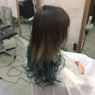 ロング カラー インナーカラー/天神 ブリーチ/吉田のヘアスタイル