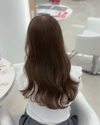 セミロング カラー ブリーチなしベージュ 特化 松村 茶屋町のヘアスタイル
