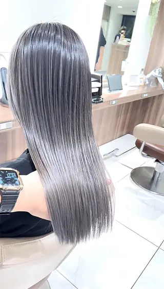 ロング カラー ASH大宮/ブリーチ 髪質改善/カラーのヘアスタイル