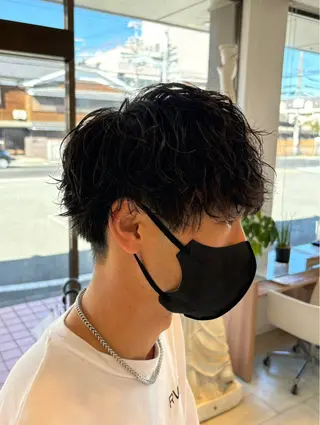 パーマ レイヤー/艶カラー 奥野恭平のヘアスタイル