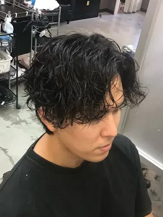 ショート パーマ メンズ メンズパーマ特化 カバヤマ　リョウのヘアスタイル