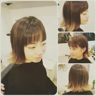 ミディアム カラー spa hair ark 富井直美のヘアスタイル