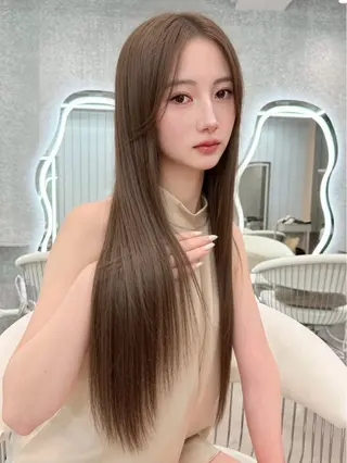 ロング ヘアアレンジ ブリーチ毛対応美髪 矯正×レイヤー/二響のヘアスタイル